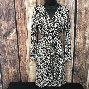 Banana Republic Wrap Dress Leopard Print Large